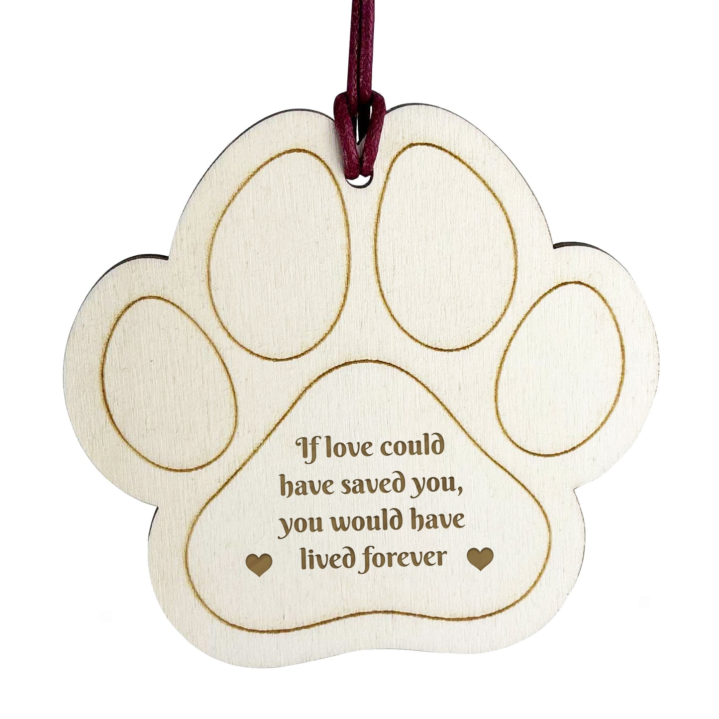 Pet Memorial Bauble Engaved Wood Bauble Christmas Tree Ornament