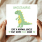 Uncle Birthday Card for Her Unclesaurus Funny Uncle Card