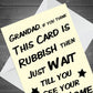 Joke Humour Card For Grandad Fathers Day Card With Envelope