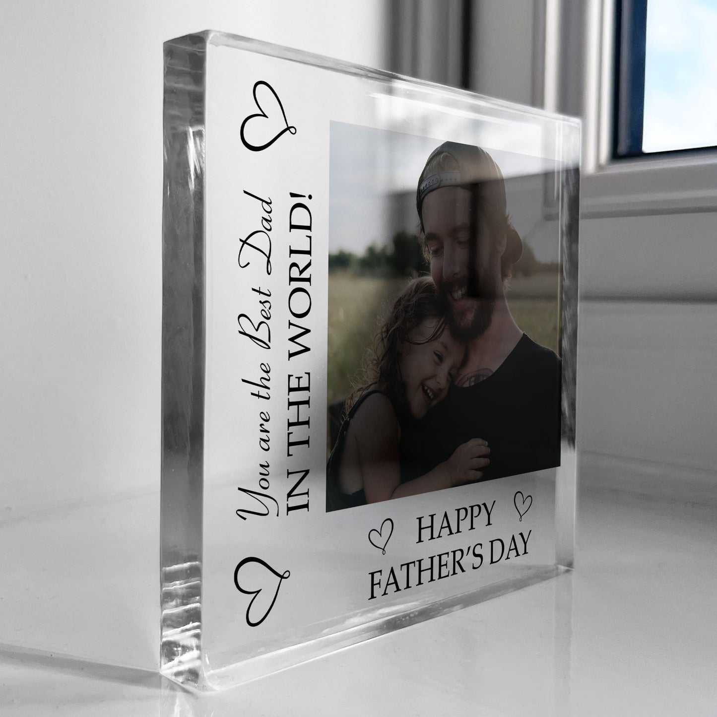 Fathers Day Gift For Dad Beautiful Personalised Photo Block