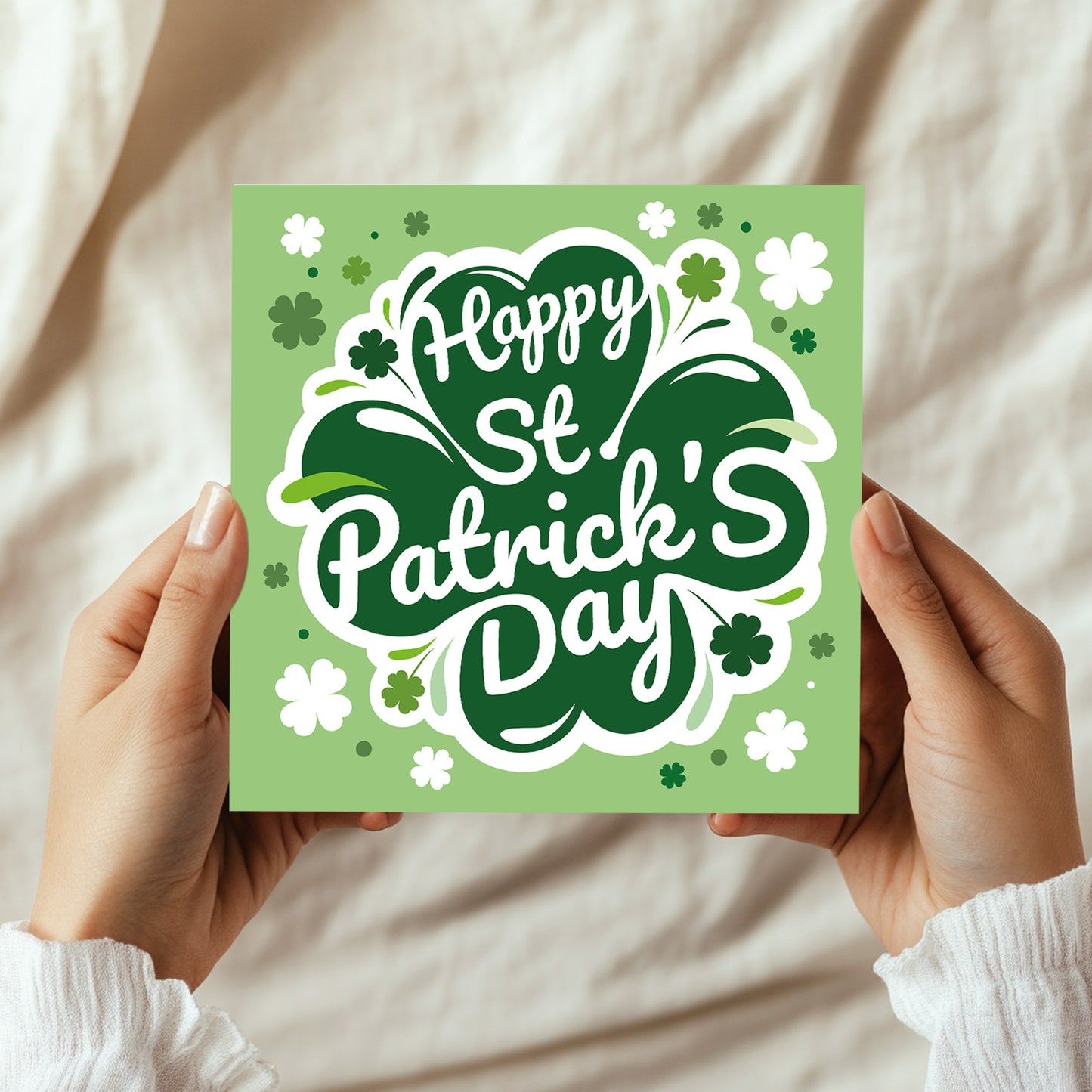 Happy St Patrick’s Day Card Irish Day Card With Shamrock