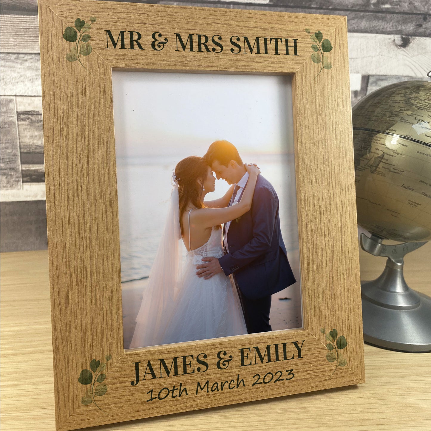 Personalised Wedding Day Photo Frame and Heart Gift For Husband