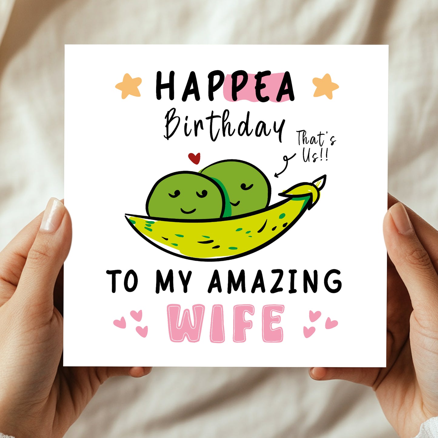 Funny Happy Birthday Card For Wife With Kraft Envelope Included