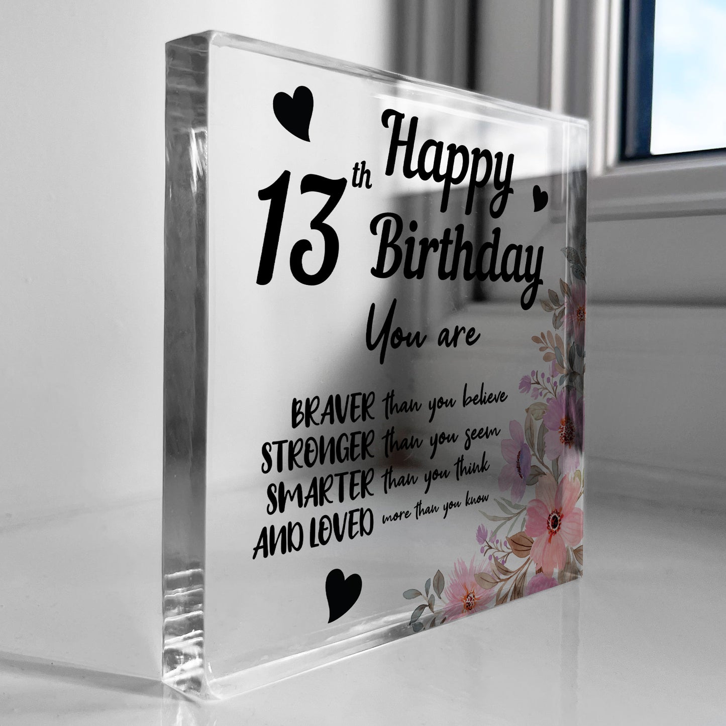 13th Birthday Acrylic Plaque 13th Birthday Gifts for Girls