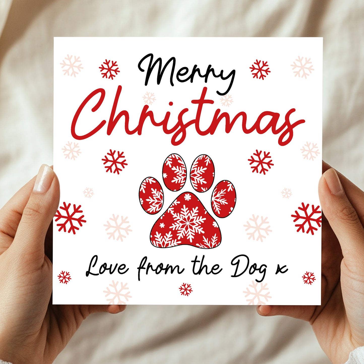 Happy Christmas From The Dog Card For Mum Dad Daughter Son Funny