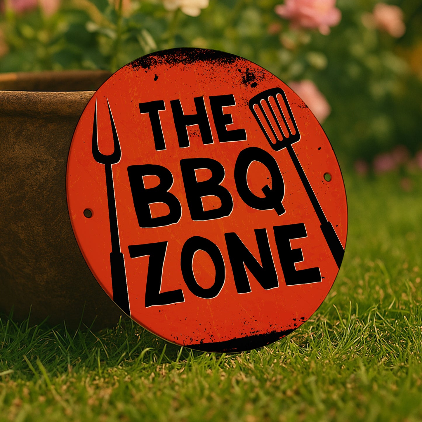BBQ Sign For Garden Acrylic THE BBQ ZONE Sign For Home Outside