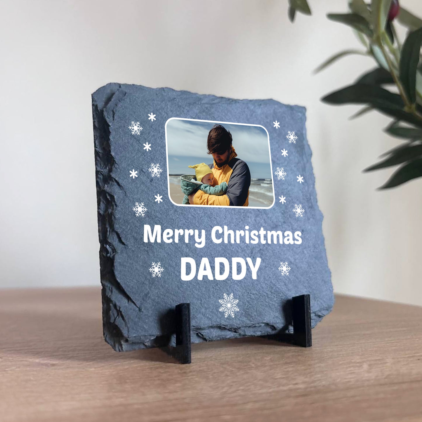 Personalised Daddy Christmas Slate Photo Plaque Gifts For Daddy