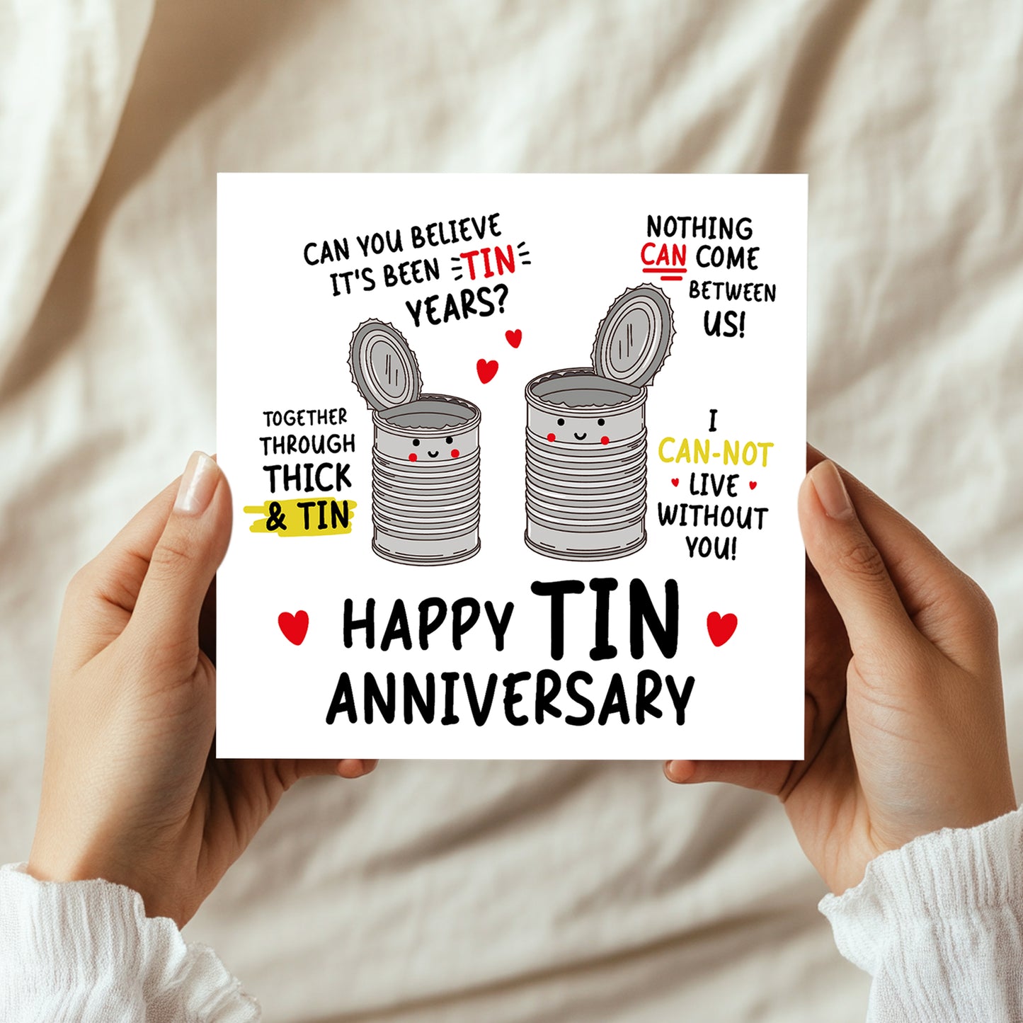 Funny Tin Anniversary Card For Husband 10th Anniversary Card