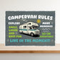 CAMPERVAN RULES SIGN Wall Door Plaque Novelty Campervan Sign