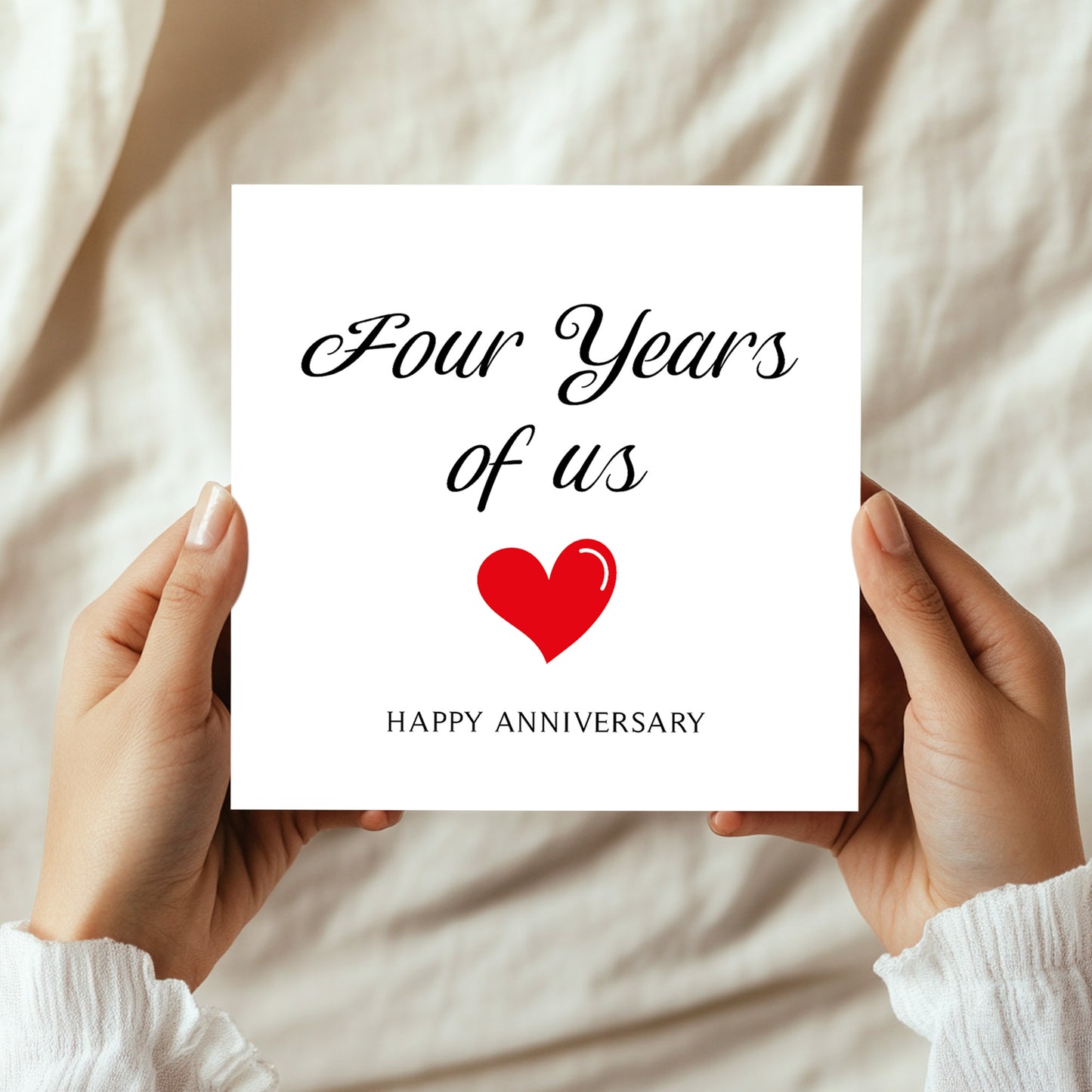 4th Anniversary Card For Husband Wife Boyfriend Girlfriend