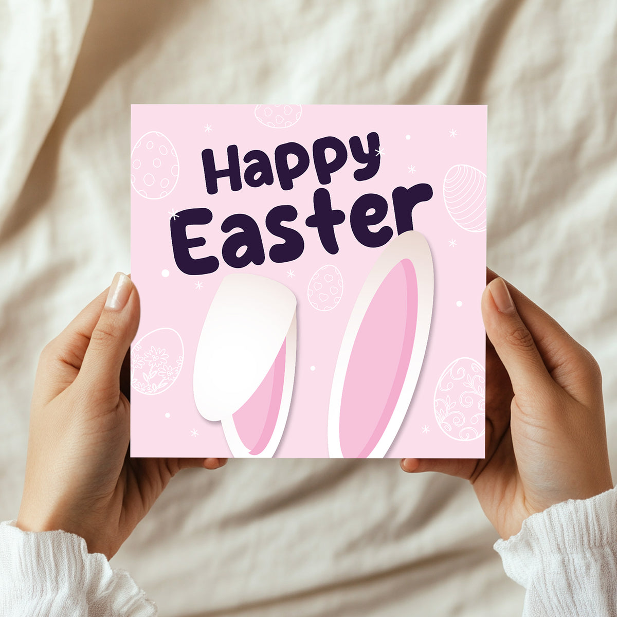 Happy Easter Card, Bunny Ears Easter Card, Card For Easter