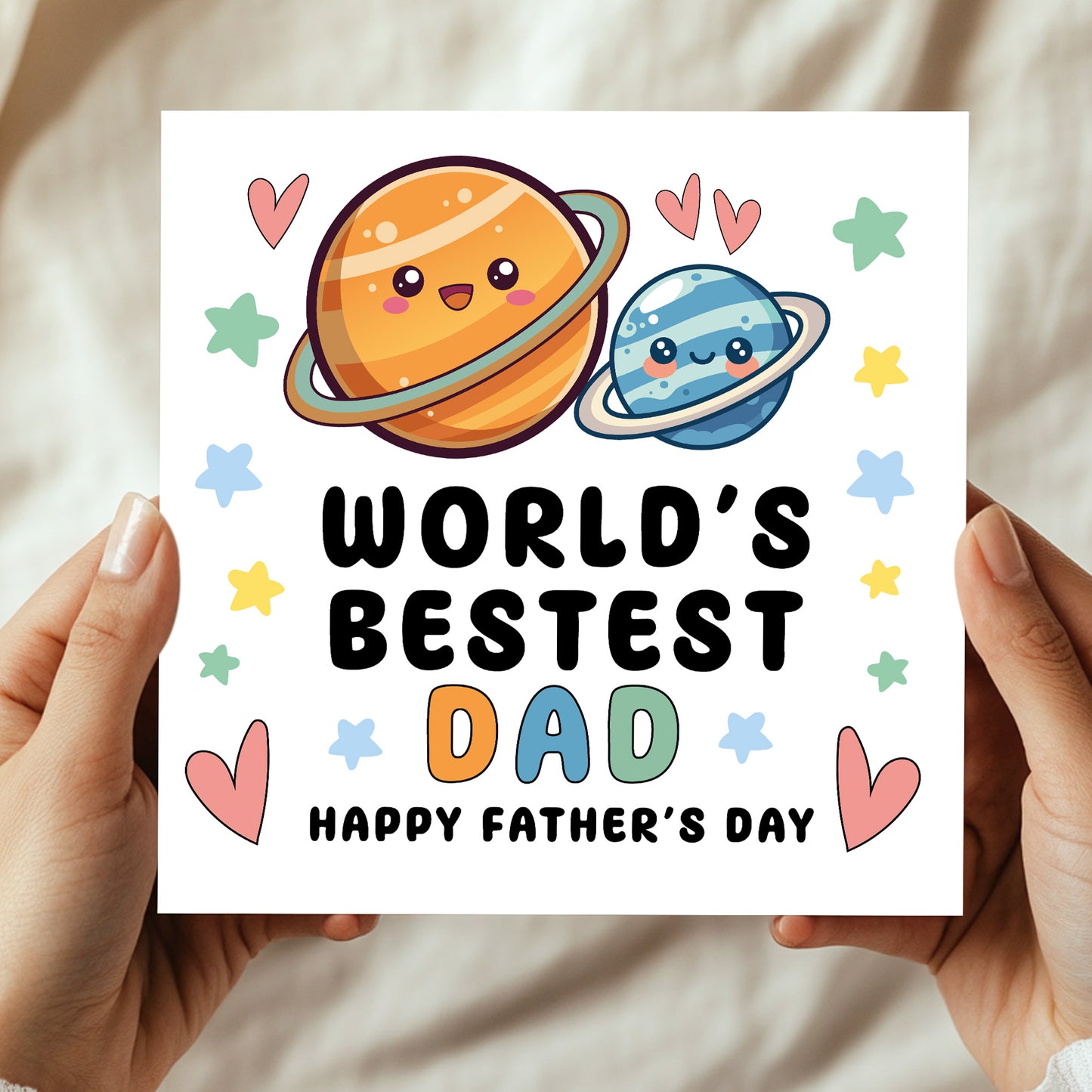 Fathers Day Card For Dad Worlds Best Dad Card From Daughter Son