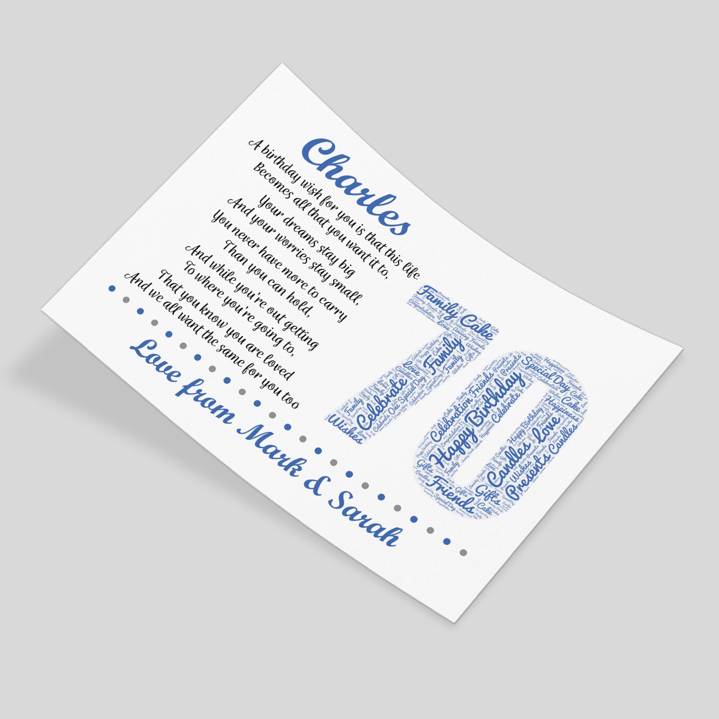 Personalised 70th Birthday Gifts for Him Men Husband Dad Grandad