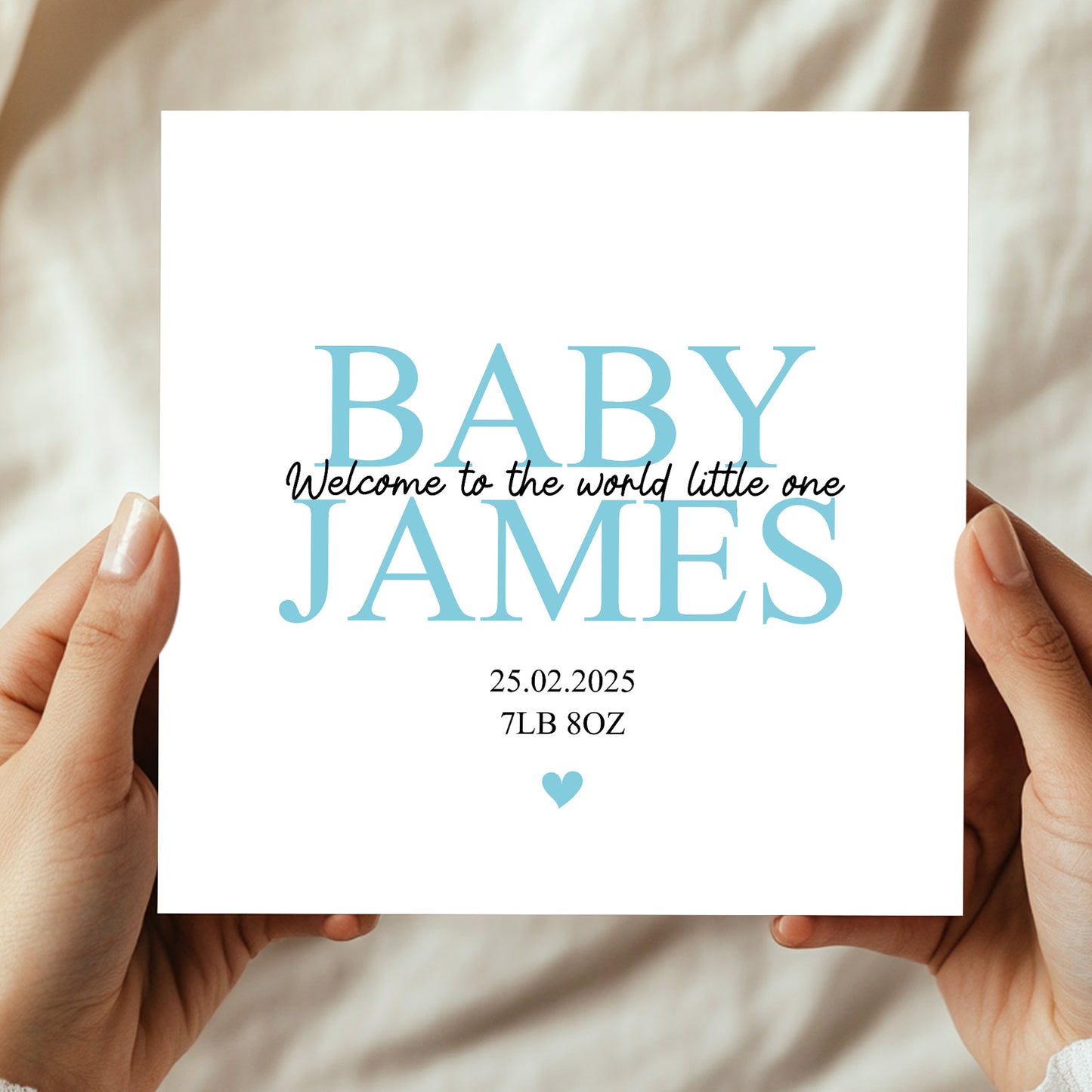 Welcome To The World Baby Boy Card Personalised Newborn Baby Boy