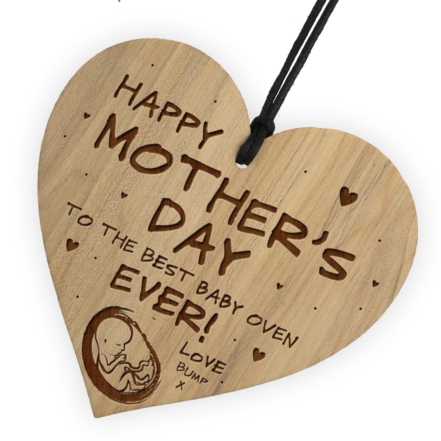 Mothers Day Gift From Bump Wood Heart Best Baby Oven Mum To Be