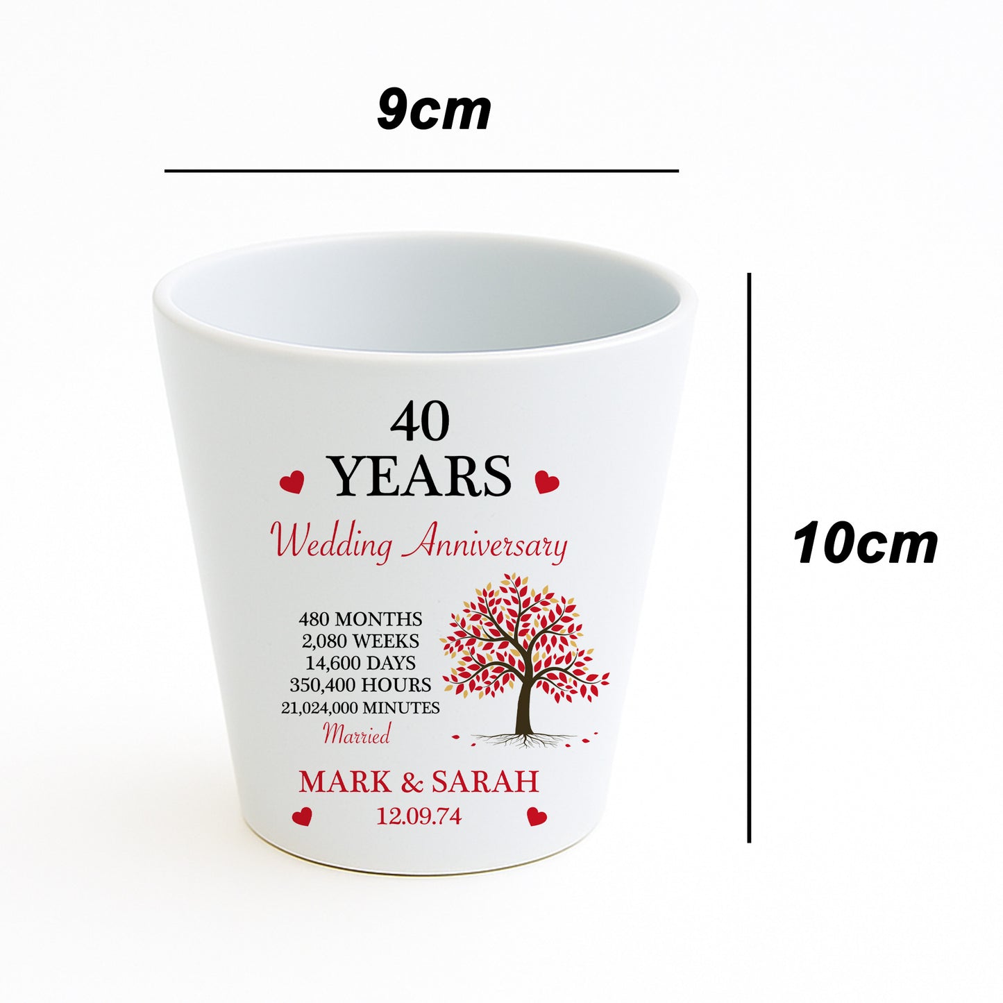 Personalised 40th Anniversary Gift Husband Wife Ruby Wedding