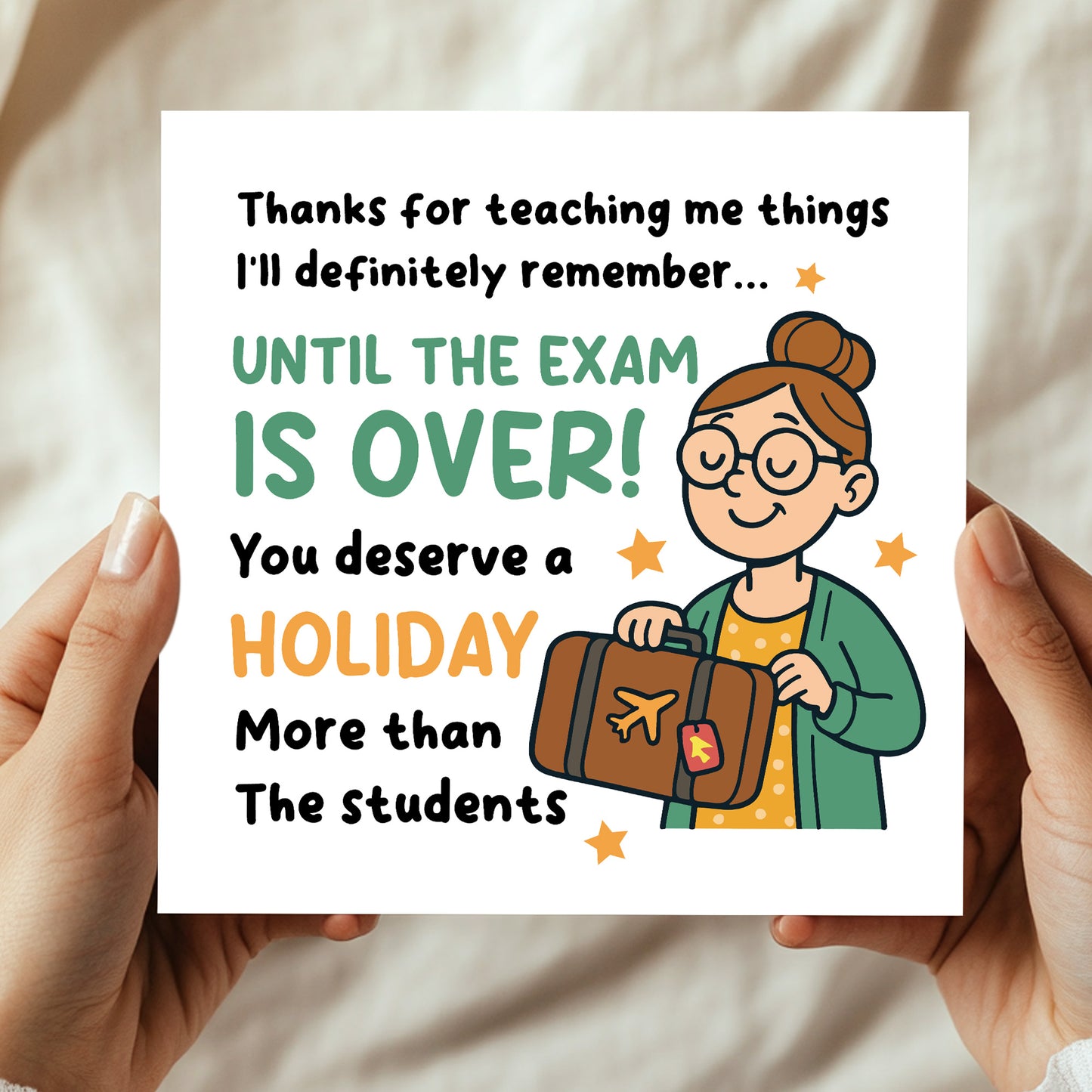 Funny Card For Teacher Teacher Appreciation Card Thank You