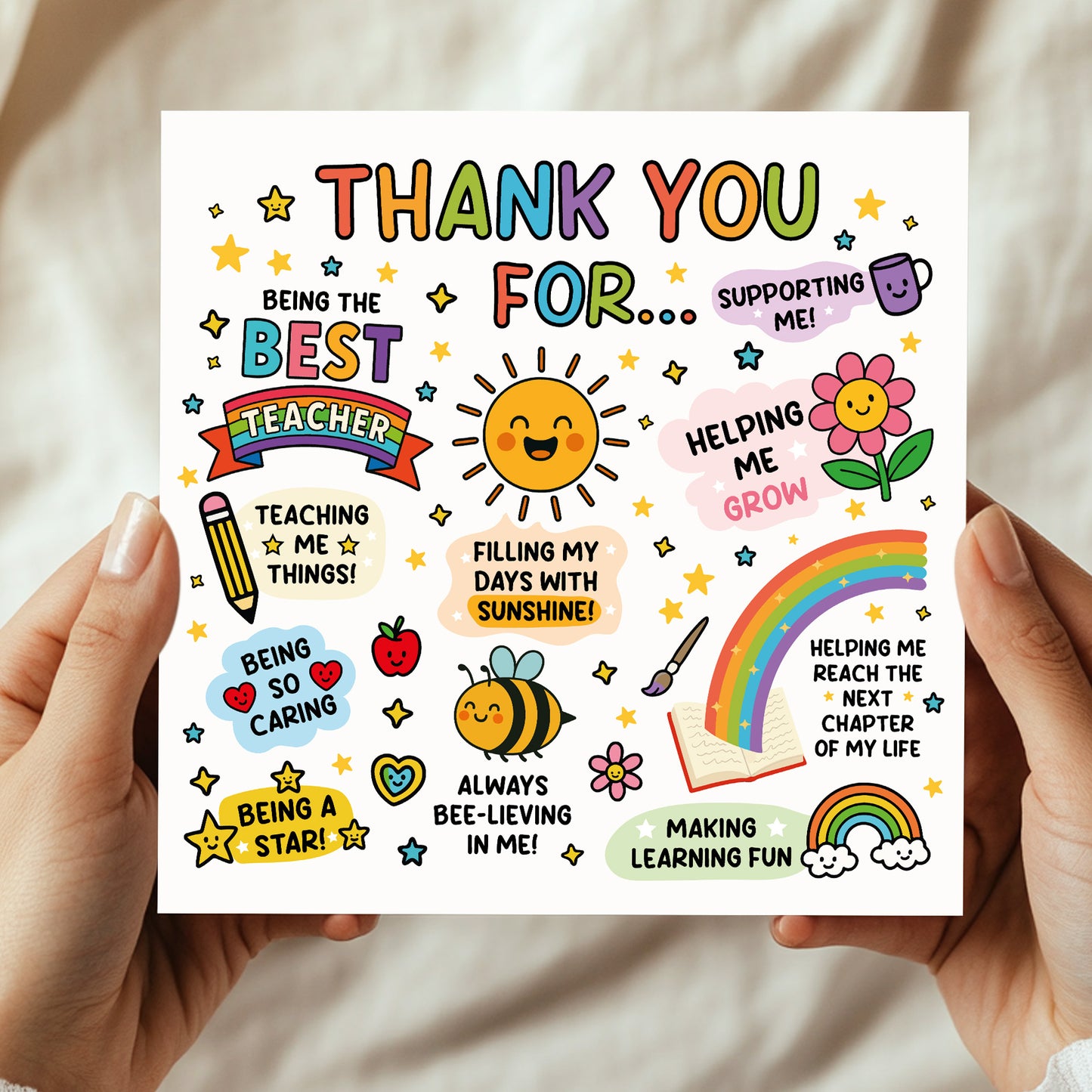 Teacher Thank You Card from Kids Cute Thank You Card For Teacher