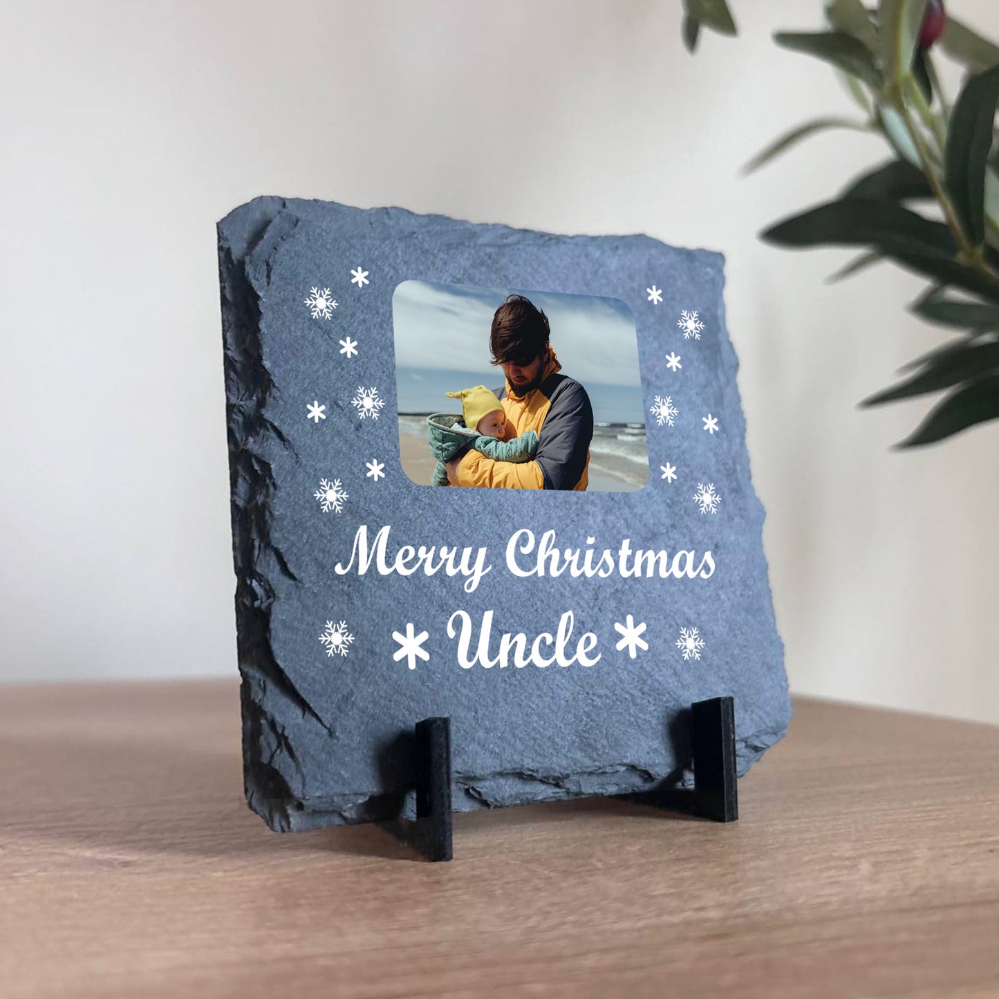 Merry Christmas Gift For Uncle Slate Sign Photo Plaque
