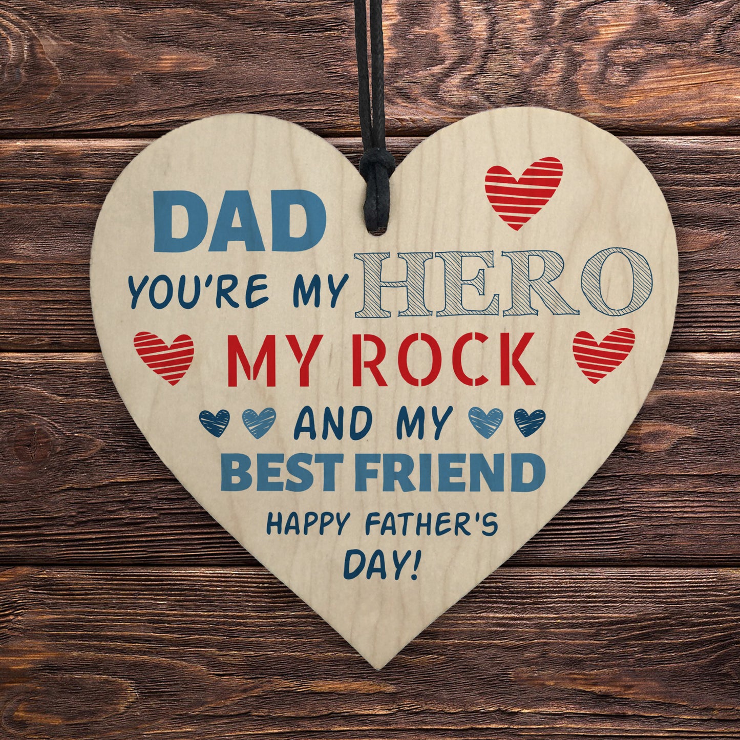 Father's Day Dad Gift Wooden Heart Dad Gifts From Daughter Son