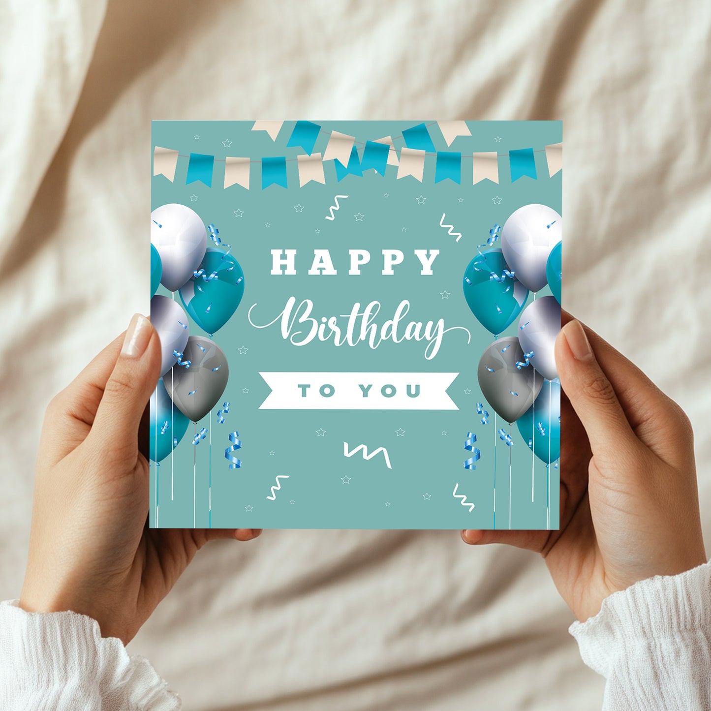 Happy Birthday Card For Men Women, 14.5x14.5cm Greetings Card