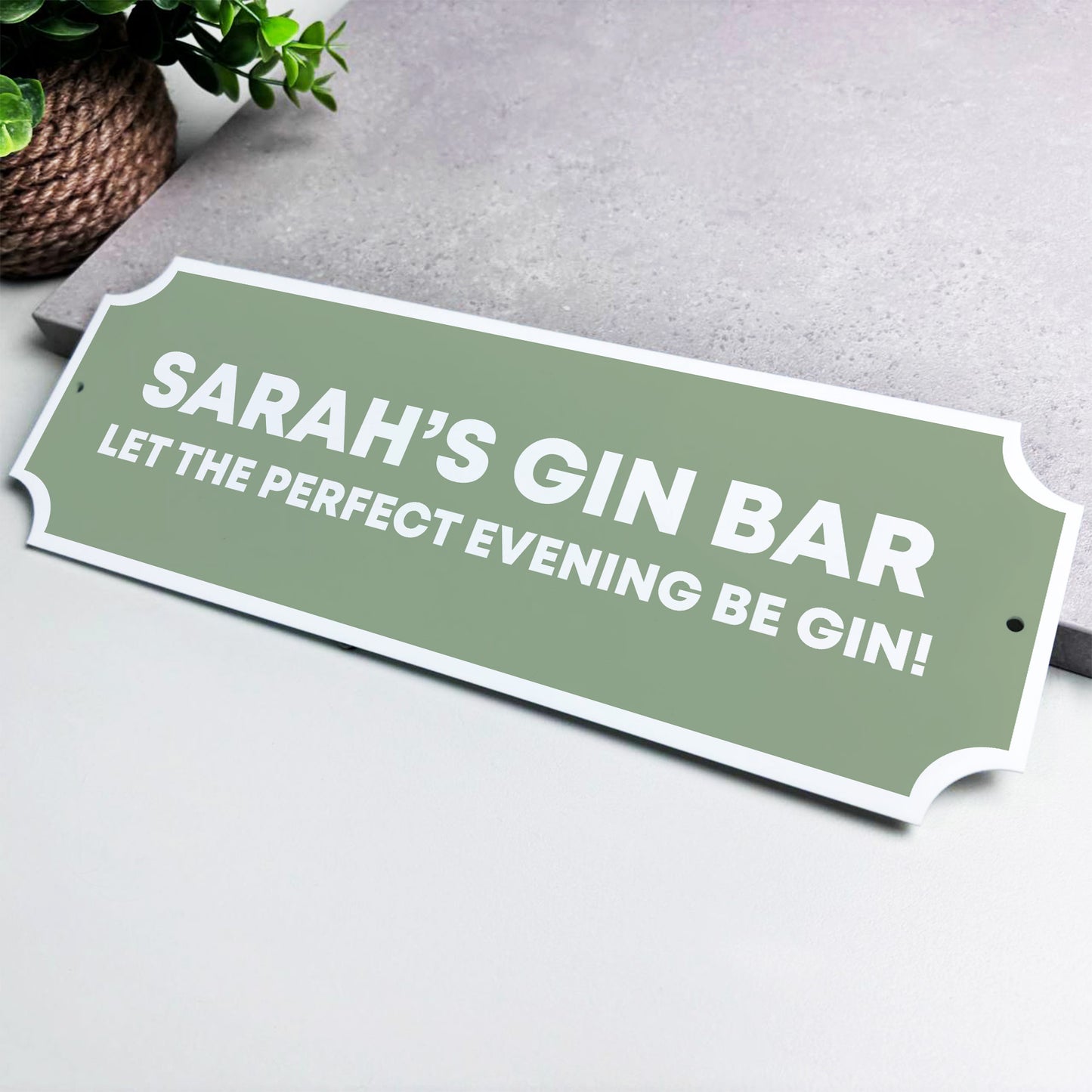 Personalised Gin Bar Sign For Home Bar Funny The Evening Be Gin