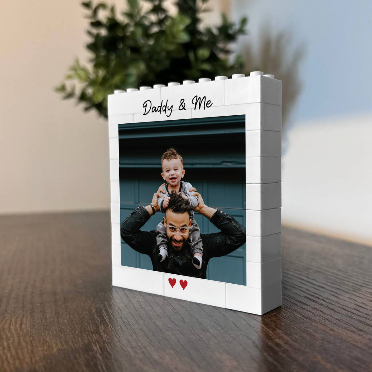 Personalised Photo Block Daddy And Me Present For Fathers Day