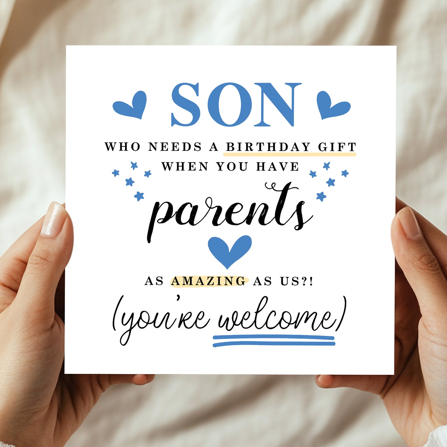 Birthday Card For Son Funny Son Card From Mum and Dad Hilarious