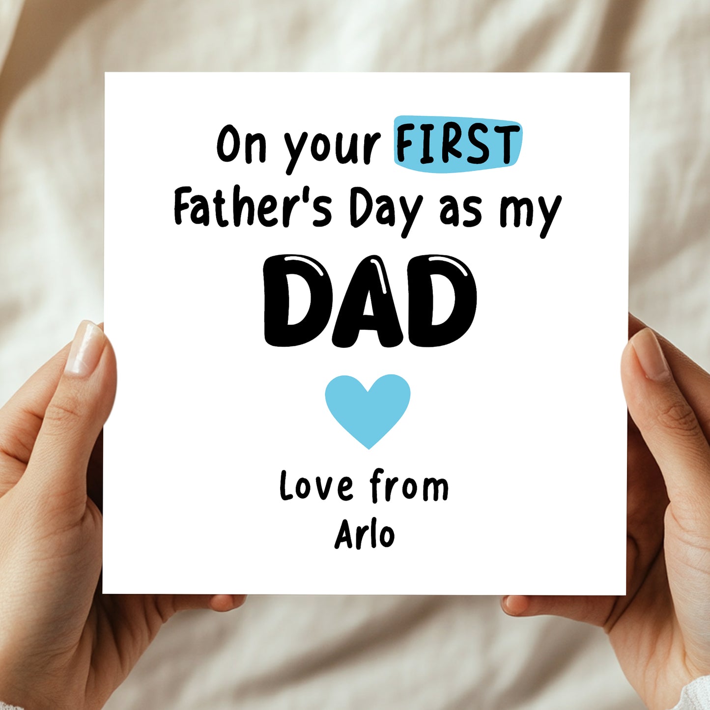 First Fathers Day Card For Dad Daddy Personalised Dad Card