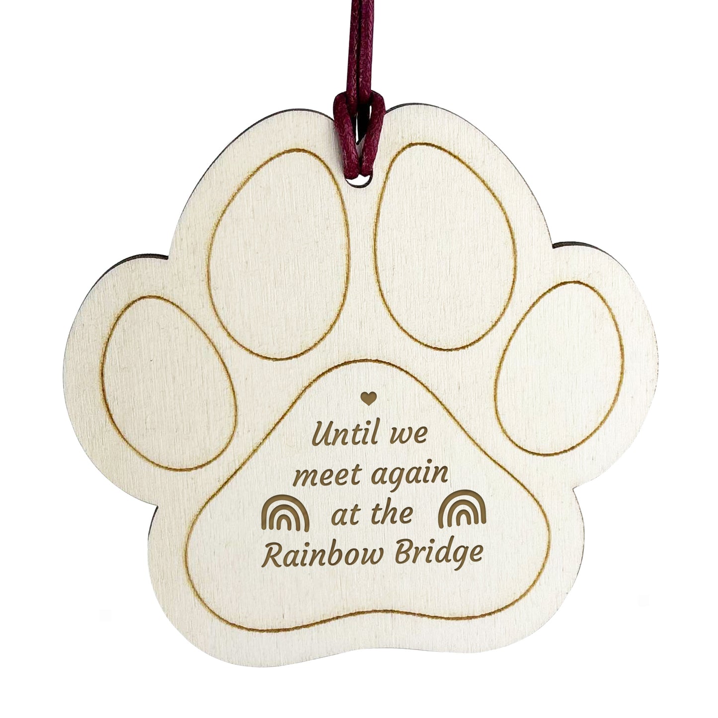 Pet Memorial Wooden Christmas Decoration Engraved Dog Cat