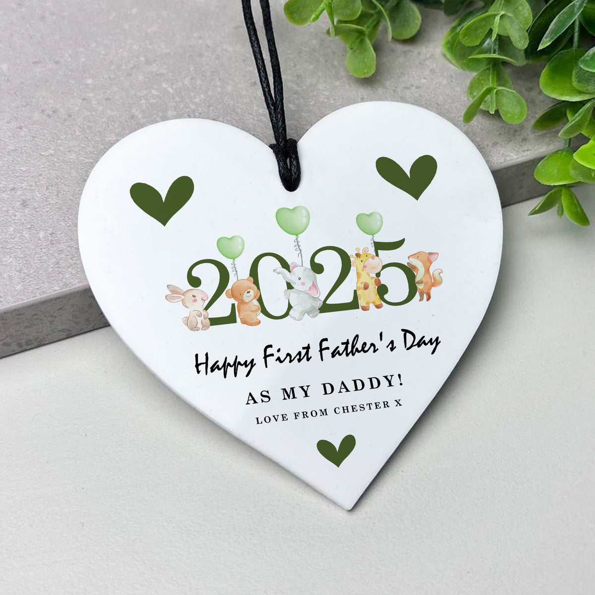 Personalised First Father's Day Heart Gift For Daddy New Dad