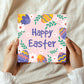 Easter Card, Floral Pastel Easter Card, Card For Easter