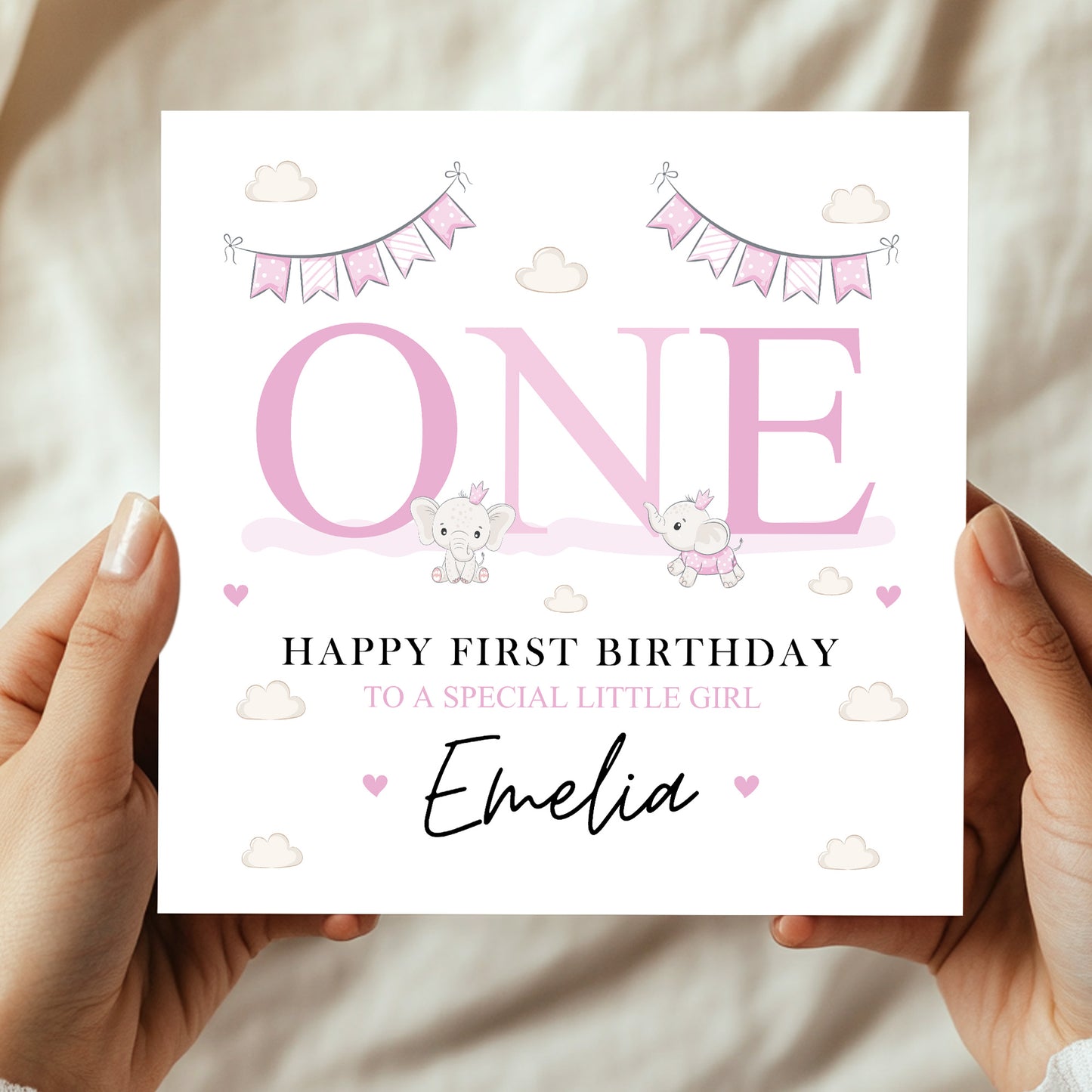 Personalised First Birthday Card For Special Little Girl