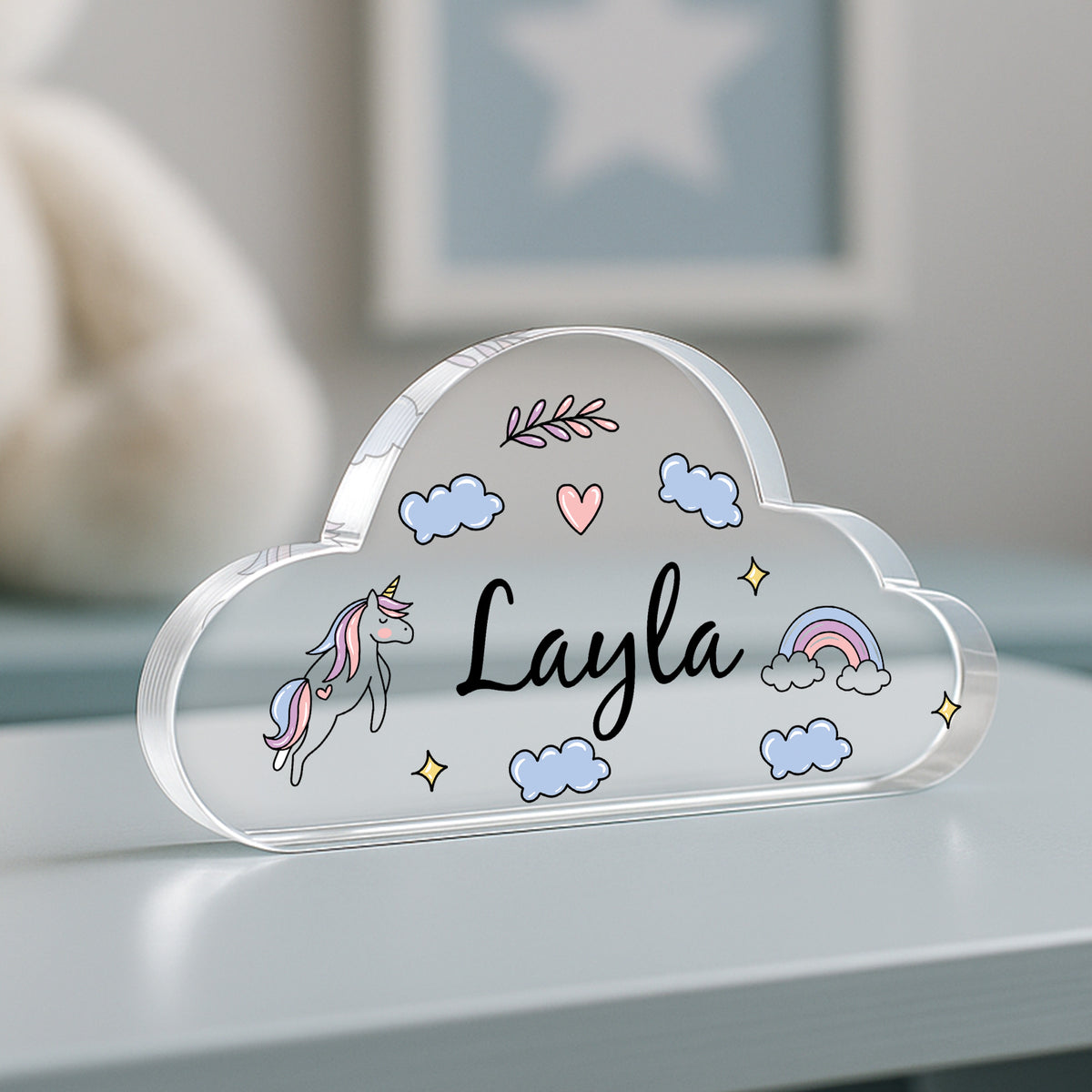 Personalised Unicorn Nursery Decor Acrylic Plaque For Daughter