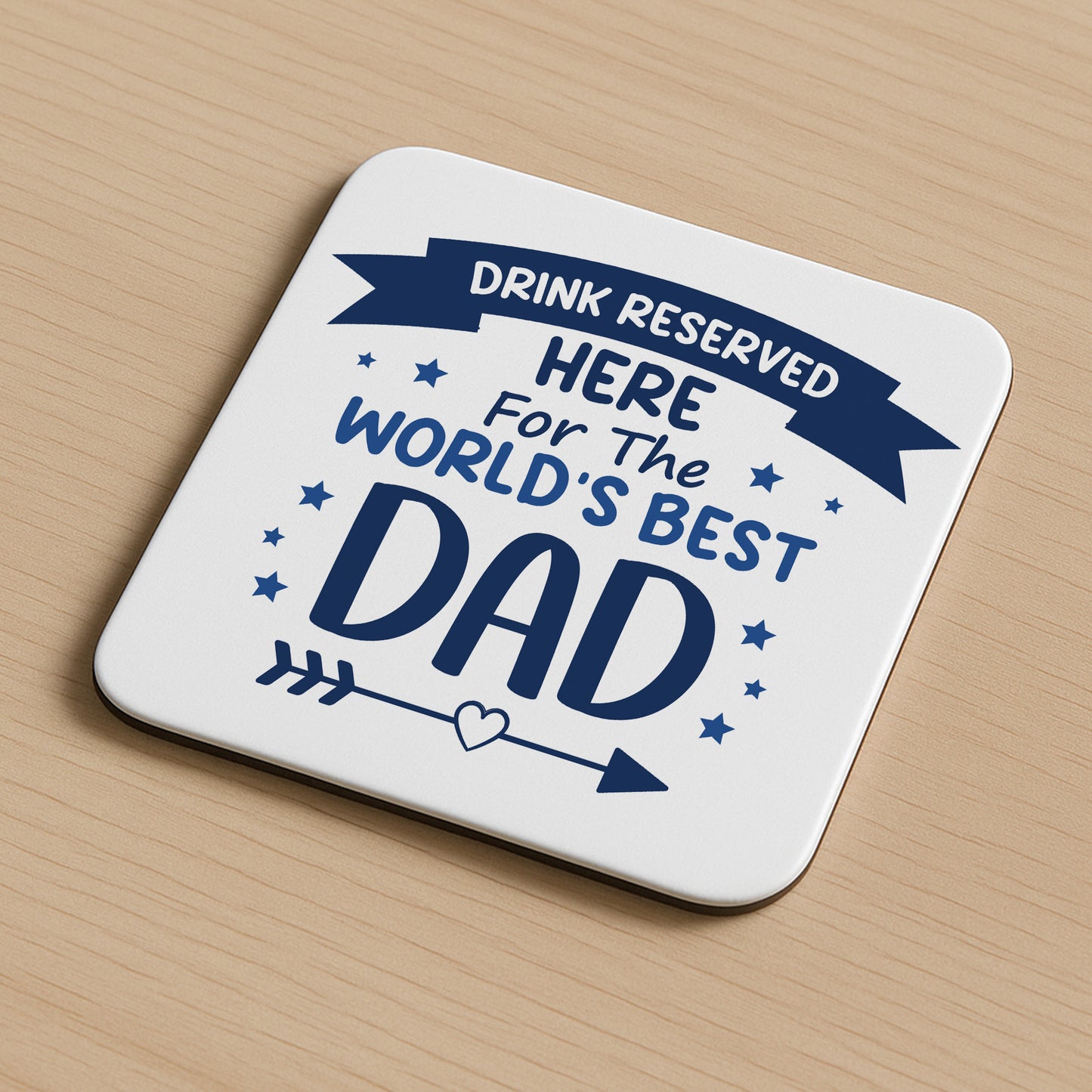 Worlds Best Dad Mug and Coaster Gift From Daughter and Son