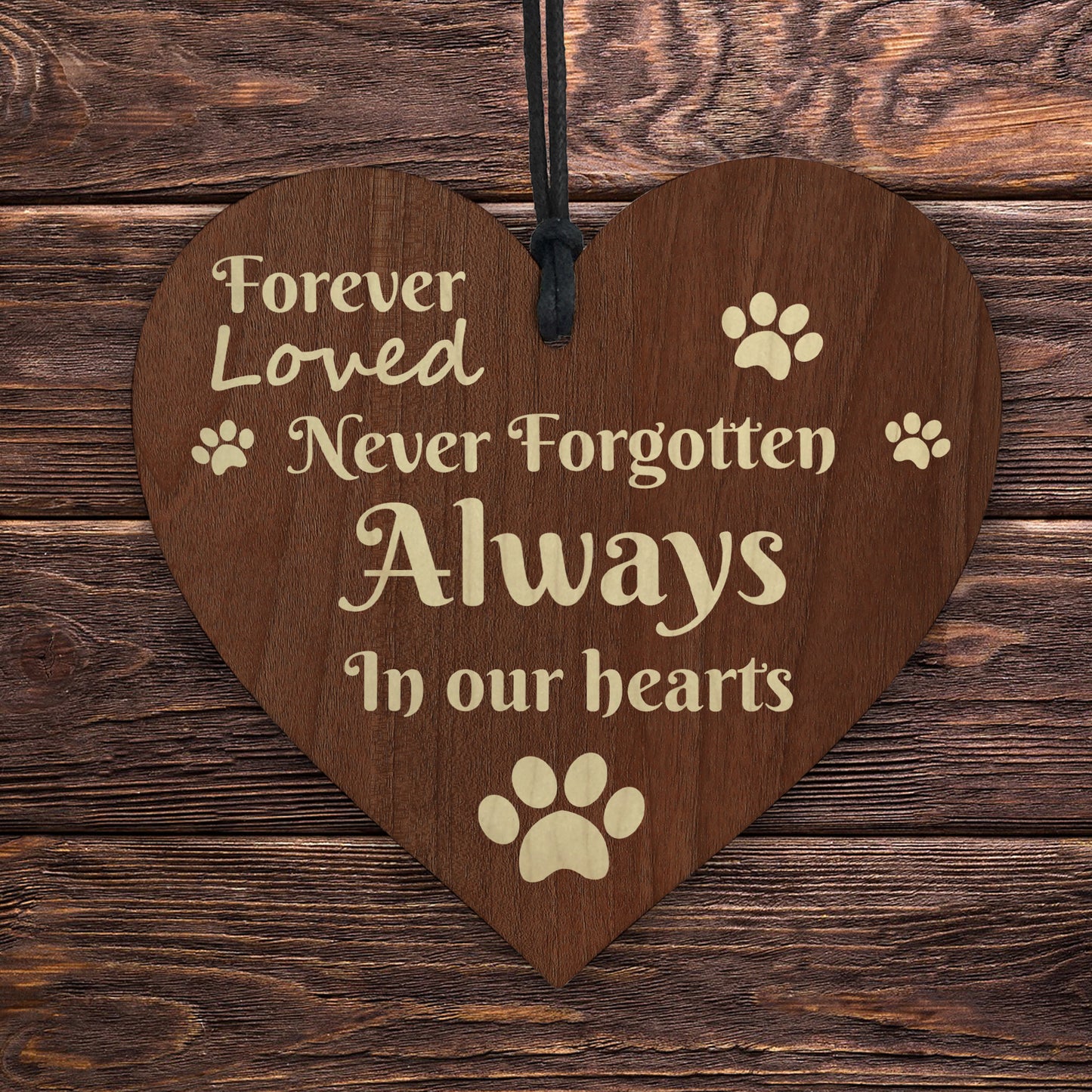 In Memory Gift For Dog Puppy Cat Kitten Wood Heart Decoration