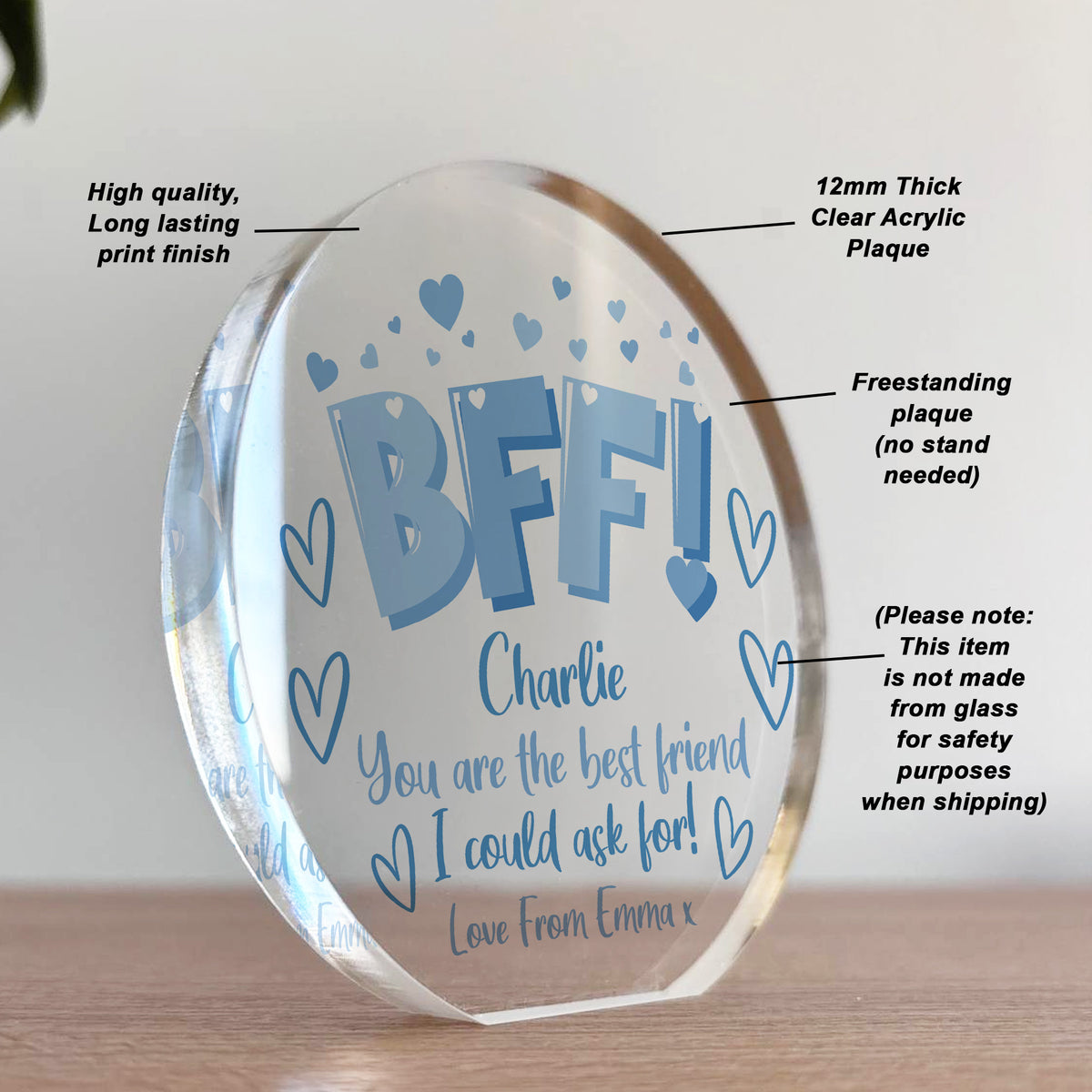 Personalised Best Friend Plaque Gift Friendship Gift