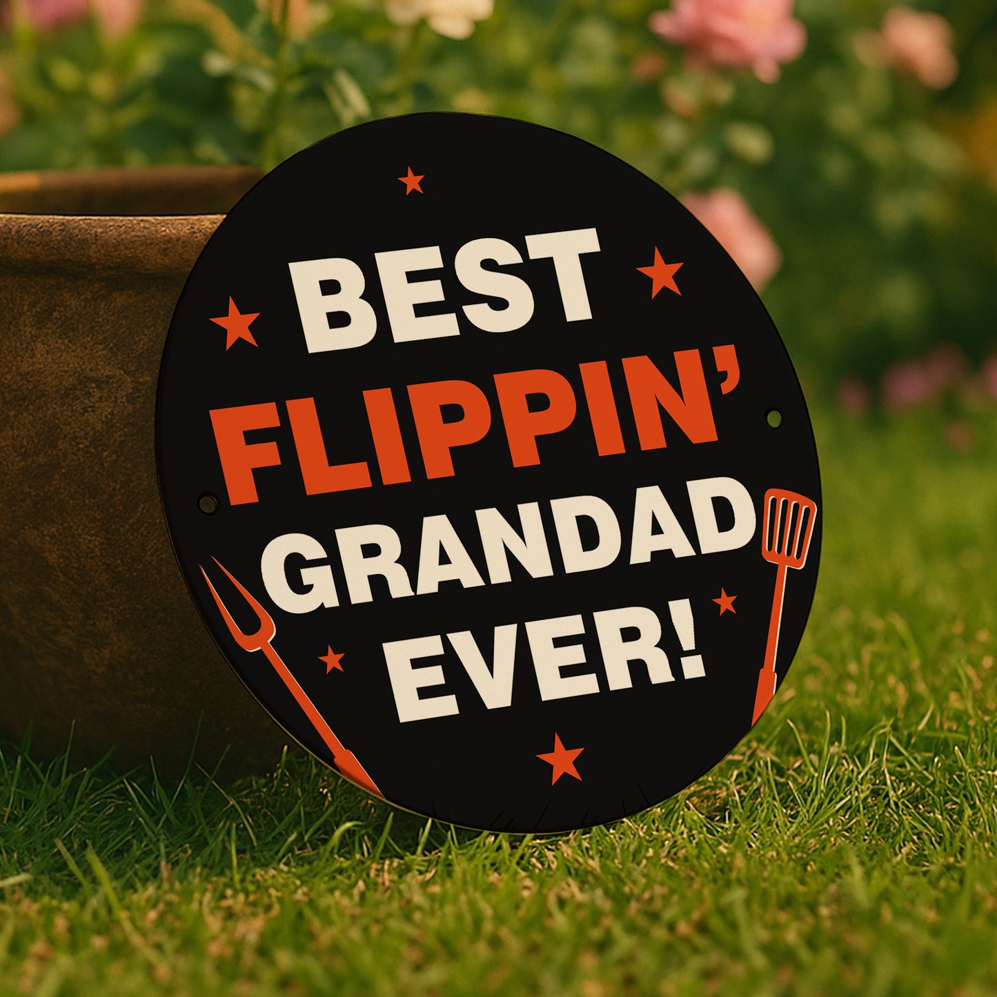 Fathers Day Gift For Grandad Best Flippin Grandad BBQ Sign