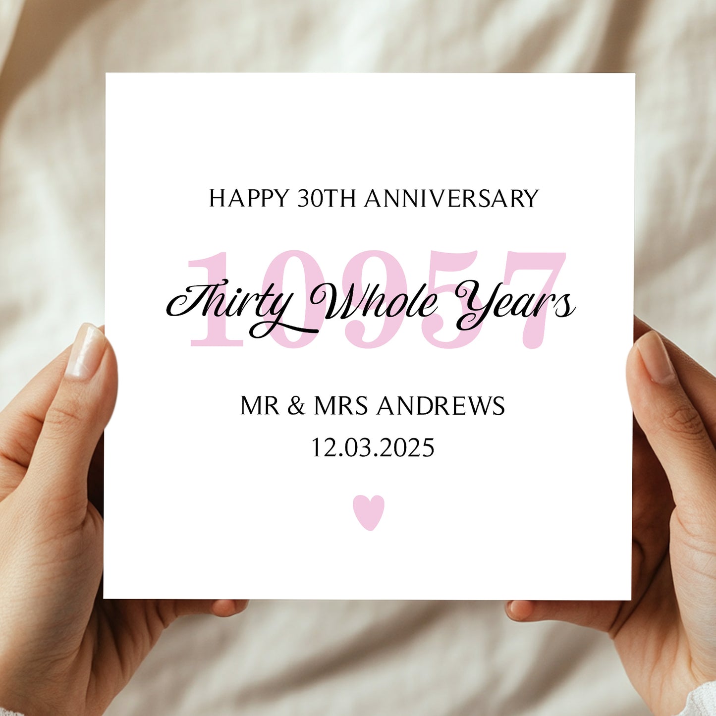 Personalised 30th Wedding Anniversary Card For Husband Wife