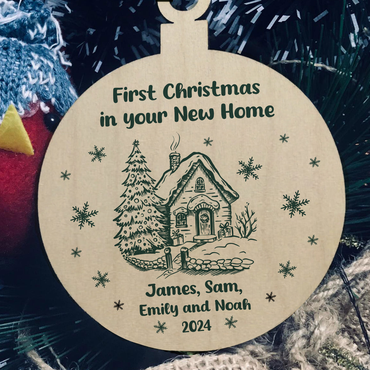 First Christmas in Your New Home Bauble Personalised Ornament