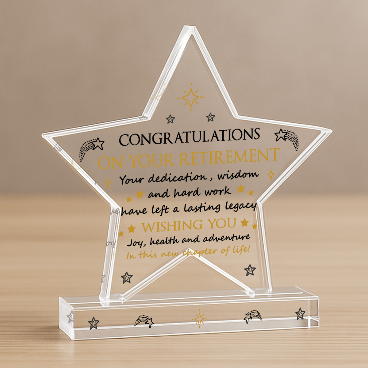 Retirement Gifts for Women Men Unique Acrylic Star Plaque