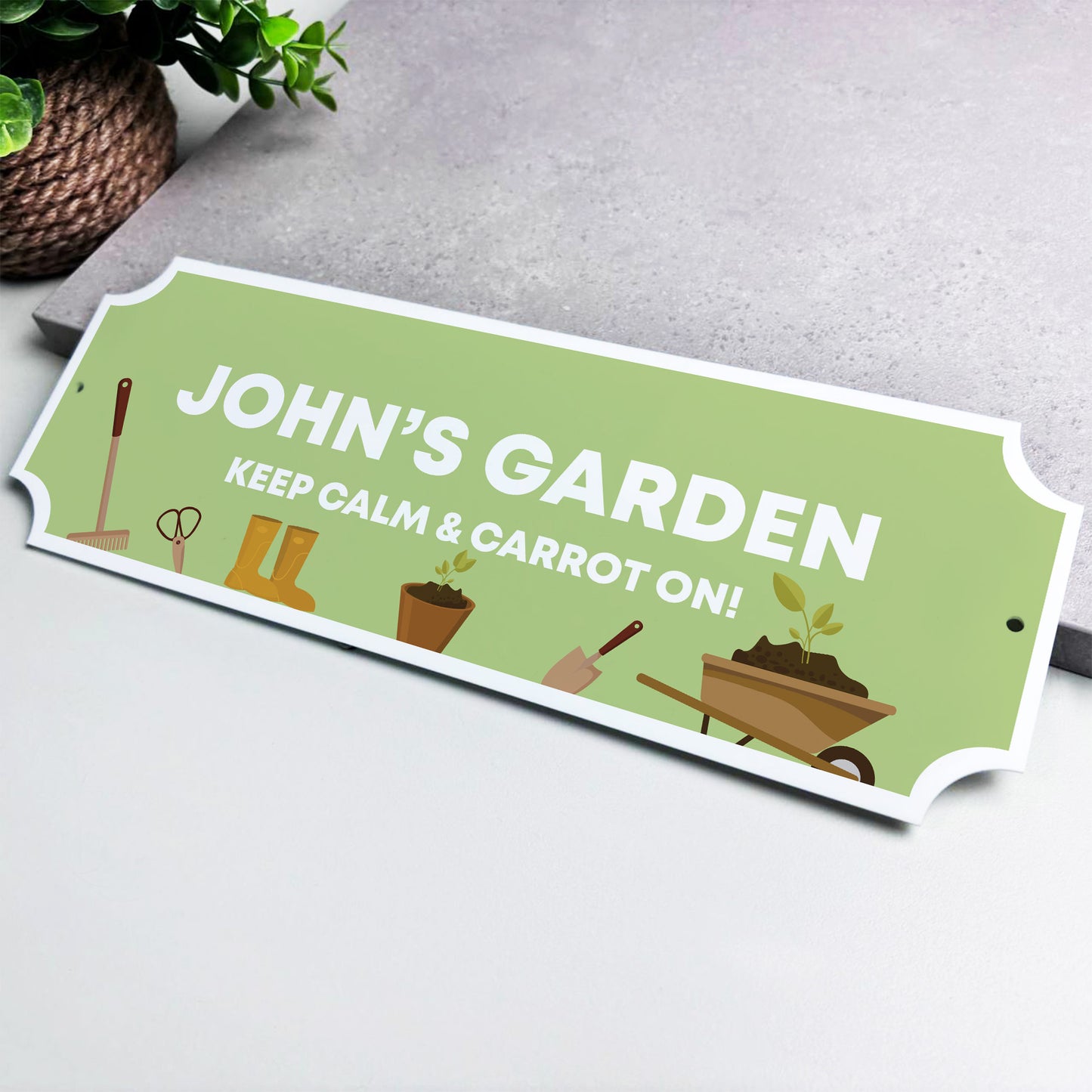 Garden Sign Personalised Home Decor Plaque For Garden 300x100mm