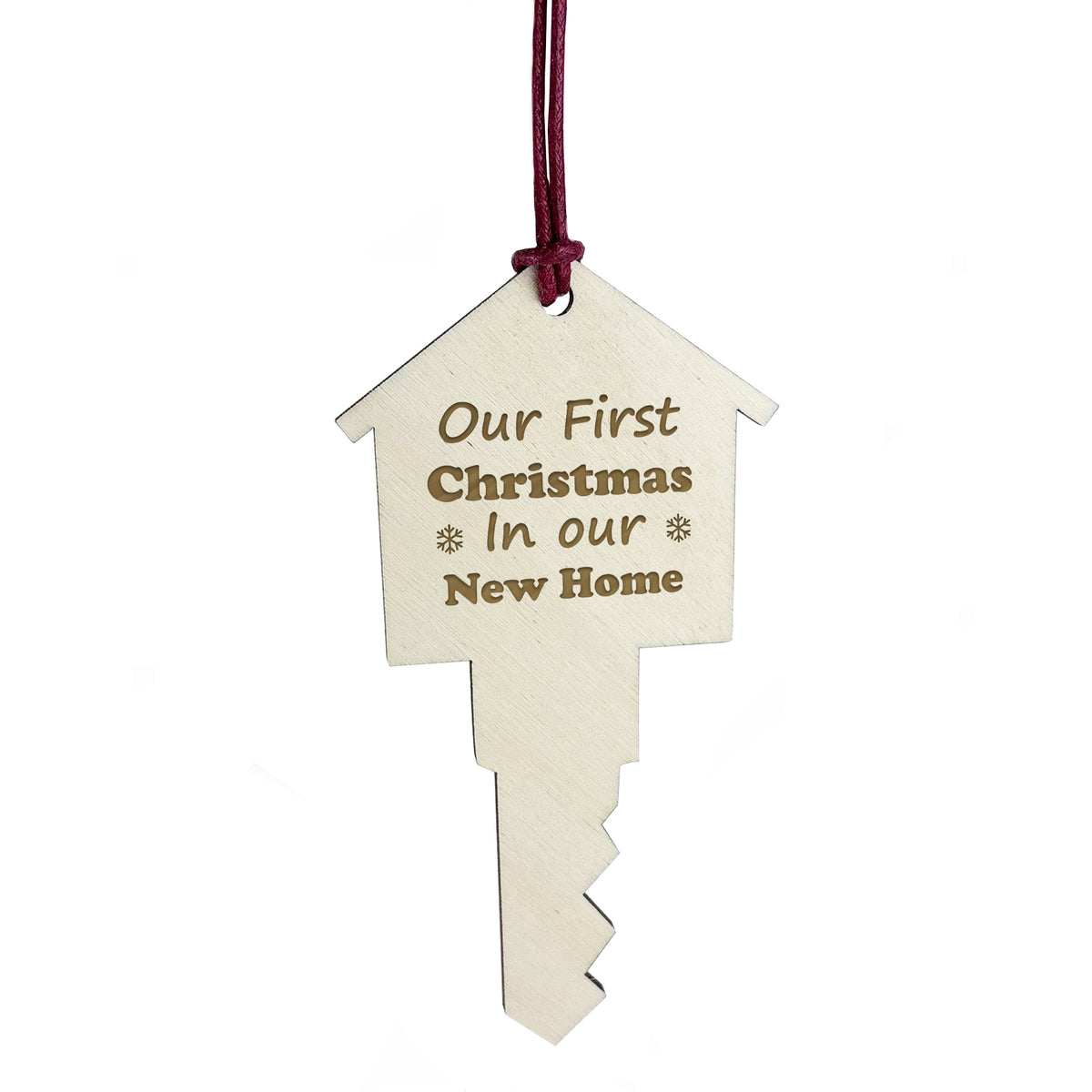 First Christmas In New Home Engraved Wood Bauble
