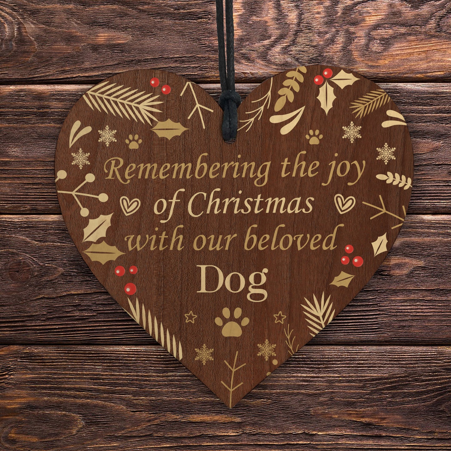 Dog Memorial Christmas Bauble Wood Tree Decoration Pet Memorial