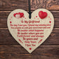 To My Girlfriend Wooden Heart Keepsake Gift From Boyfriend