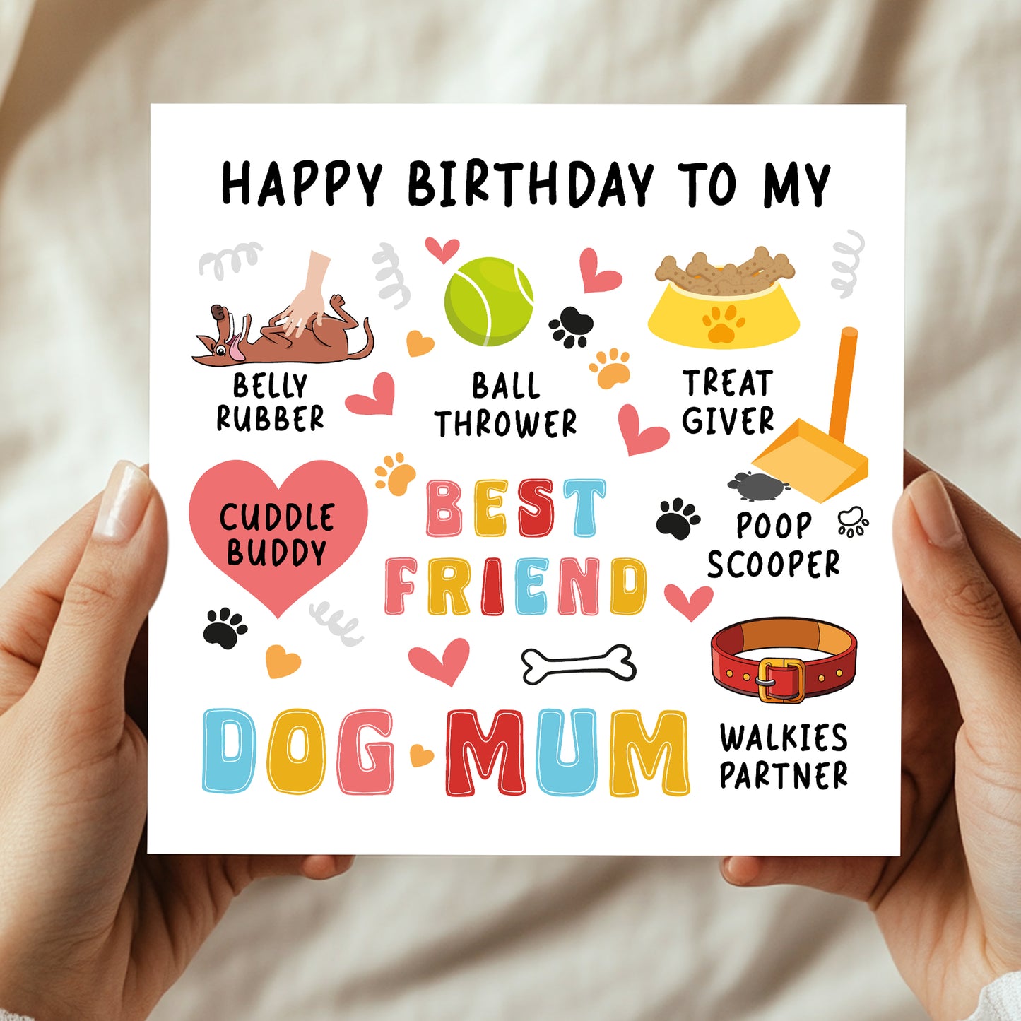 Happy Birthday Card From The Dog Birthday Card For Best Dog Mum