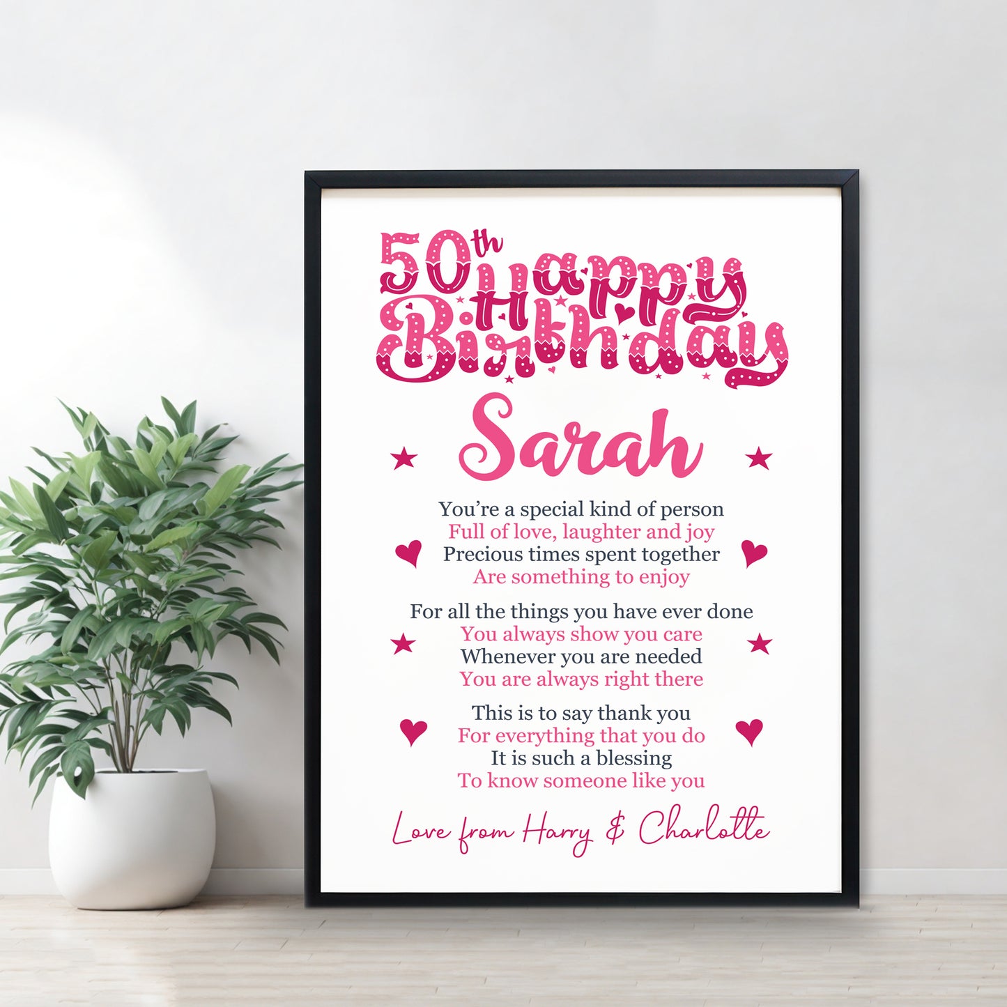 PERSONALISED 50th Birthday Gifts For Her Gift For Daughter