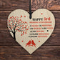3rd Wedding Anniversary Heart Plaque Present For Anniversary
