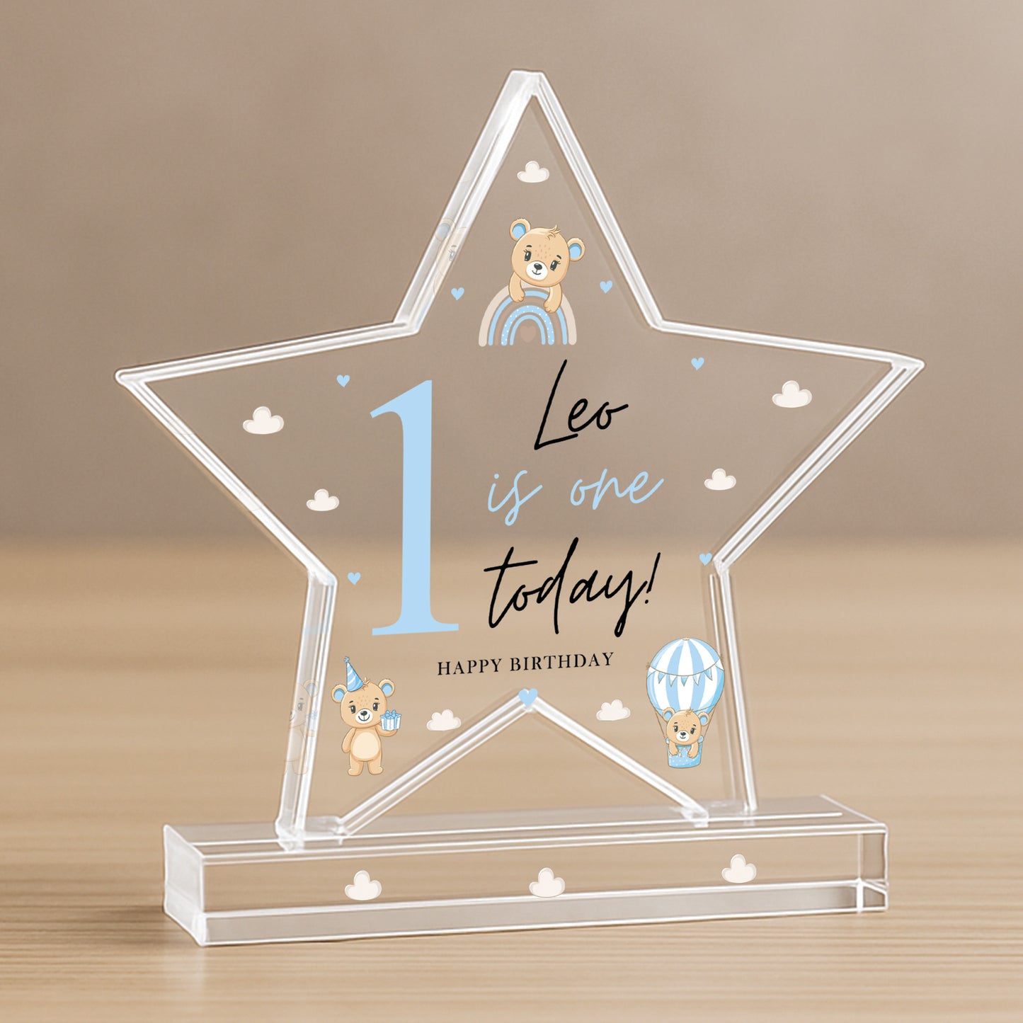 Personalised 1st Birthday Gift For Baby Boy ONE TODAY Star
