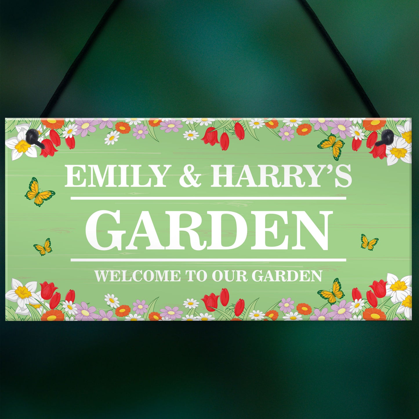 GARDEN SIGN For Outside Personalised Hanging Garden Sign Welcome